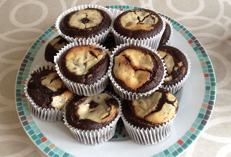 Black-Bottom Cupcakes. © Martin Belderson